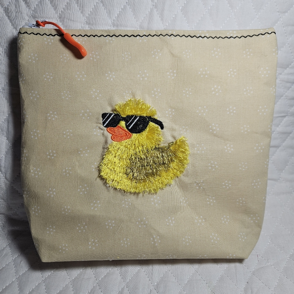 Vibrant Yellow and Orange Cosmetic Bag